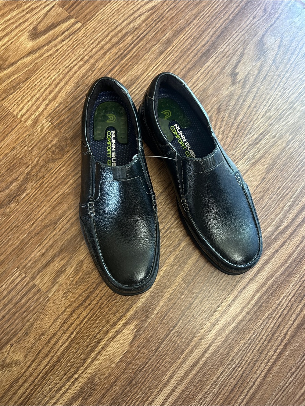 Nunn Bush Black Slip-On Leather Loafers